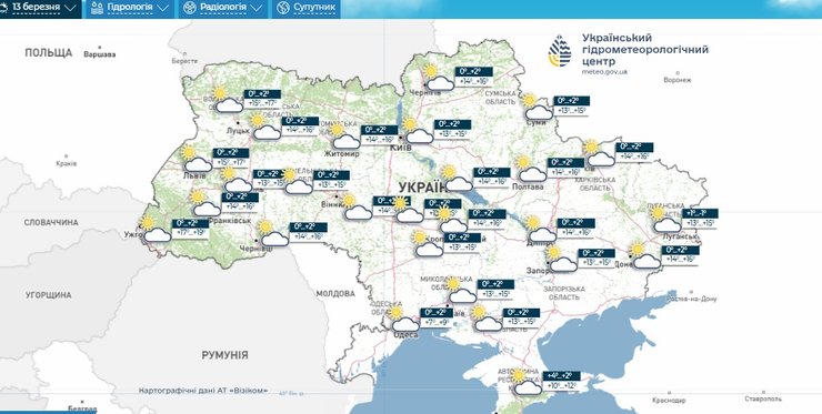 Якою буде погода в Україні 13 березня: прогноз від Діденко
