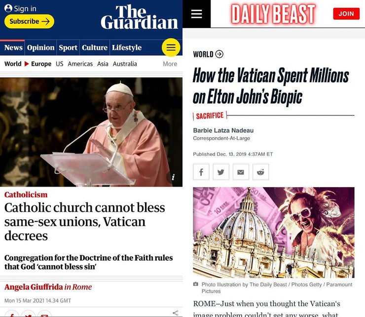 Ватикан, елтон джон