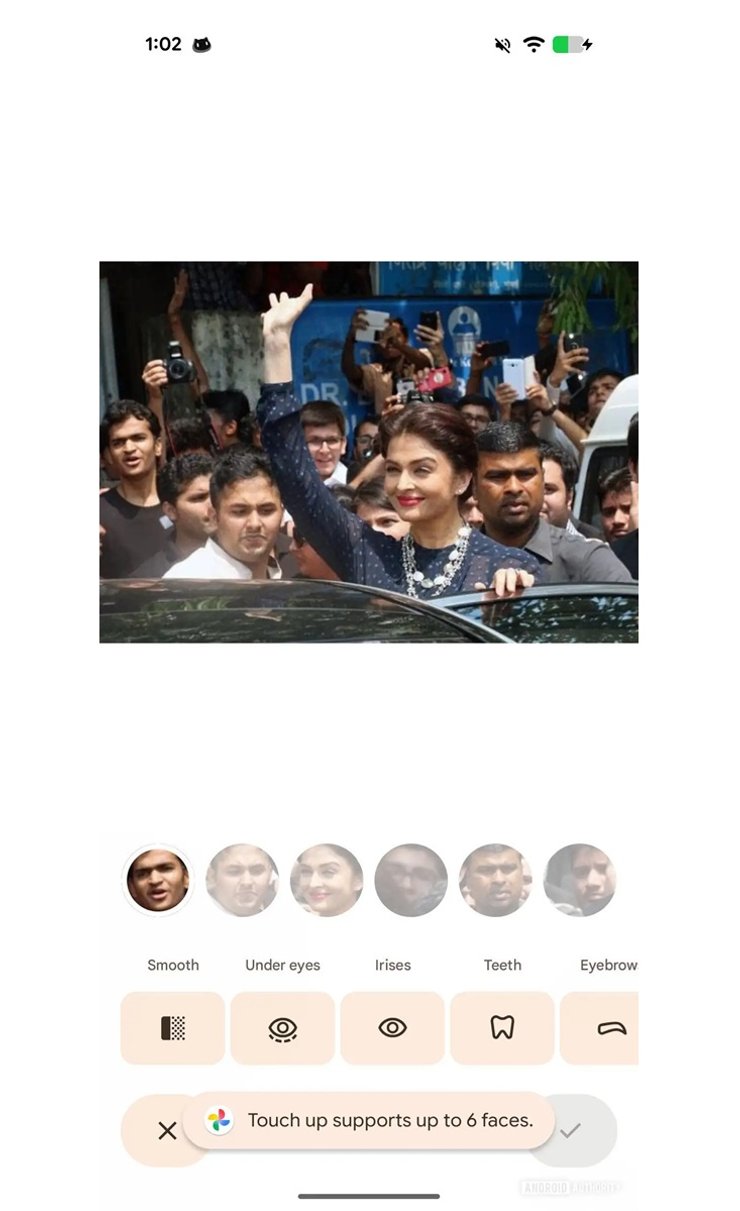 Google-Photos Touch-Up приложение Распознавание лиц функцией Touch Up в Google Photos