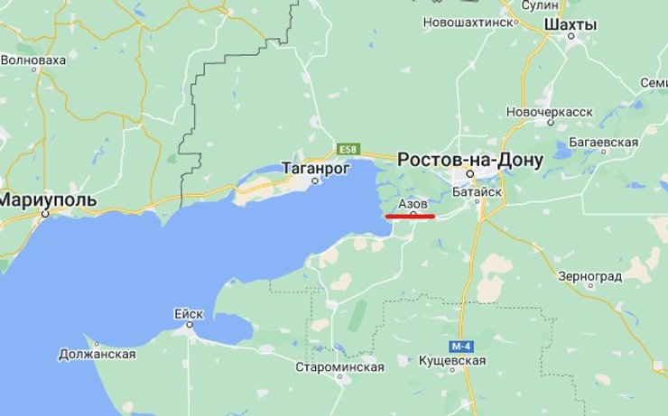Азов, Ростовська область, карта