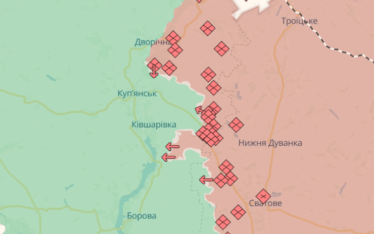 Куп'янський напрямок, ситуація на фронті