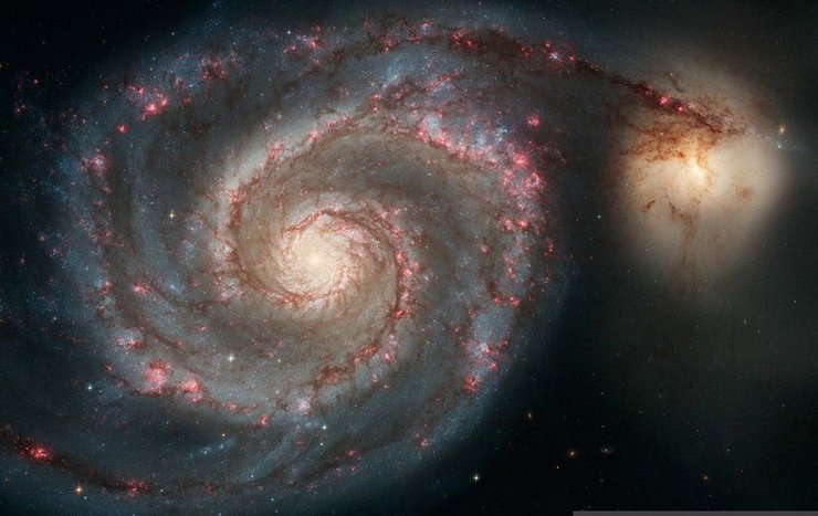 Галактика Мессье 51, галактика, космос