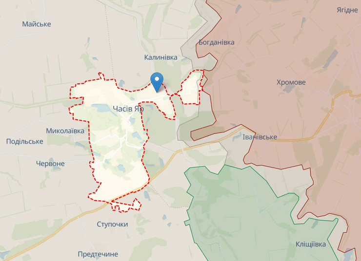 Бои на Донбассе, Часов Яр, карта боевых действий