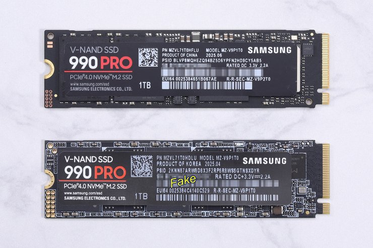 Фейк и оригинал SSD Samsung 990 Pro SSD 990 Pro