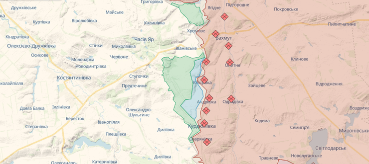Бахмутський напрямок: карта боїв