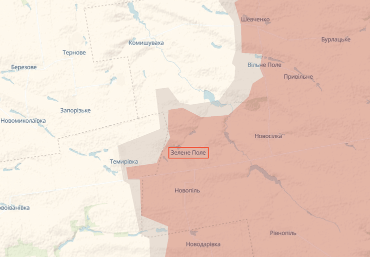 ЗС РФ просунулись поблизу села Зелене Поле на Новопавлівському напрямку