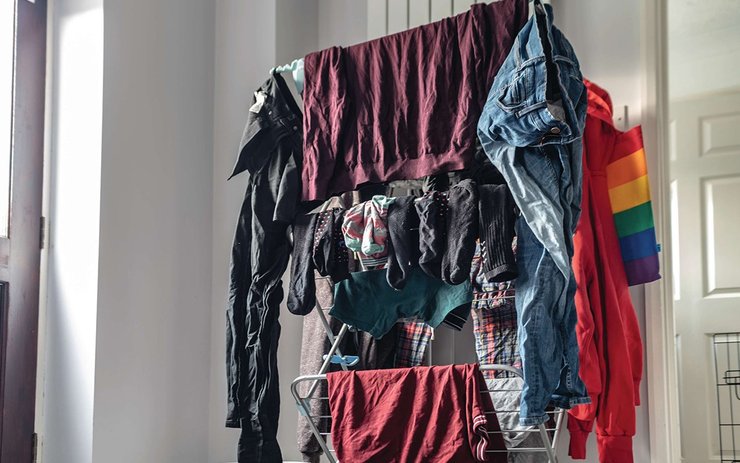 Обычная сушилка для белья в доме, где произошел редкий несчастный случай