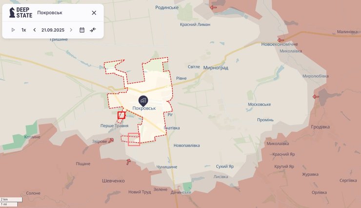 В Покровске 22 сентября ВС РФ воюют на южных окраинах