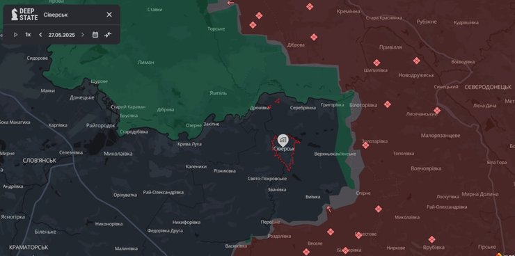 Карта боїв на Донеччині (deepstatemap)