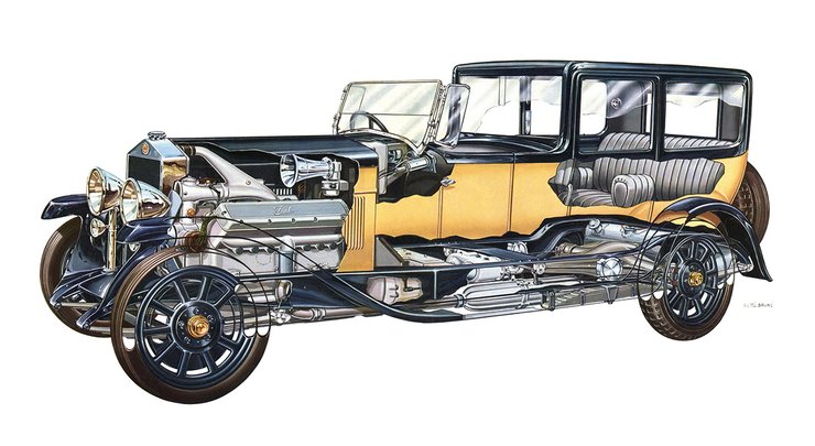 Fiat 520 Superfiat в розрізі. Малюнок: Бруно Бетті