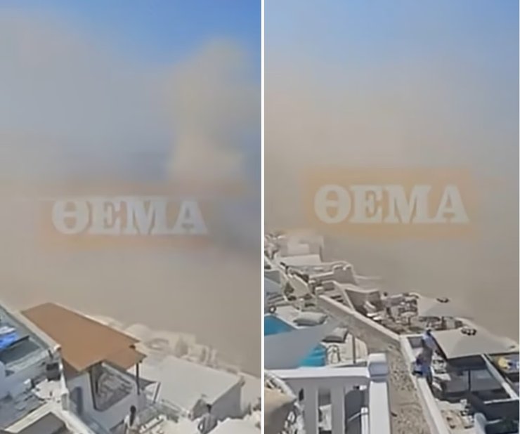 санторини оползень