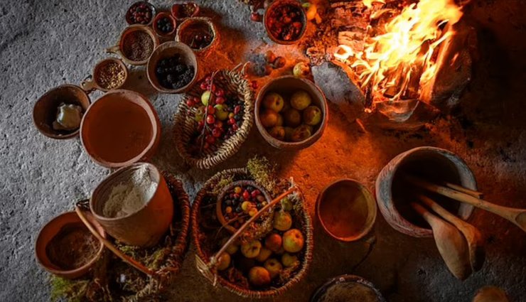 Еда, фрукты, костер, мука, неолит, Стоунхендж