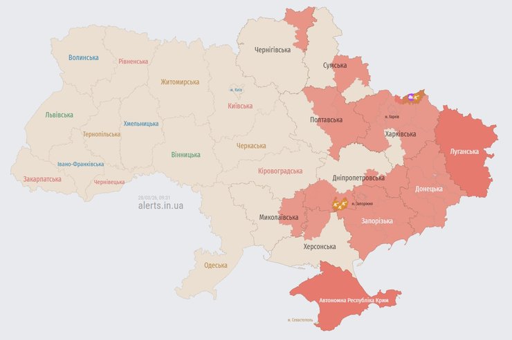 карта тривог