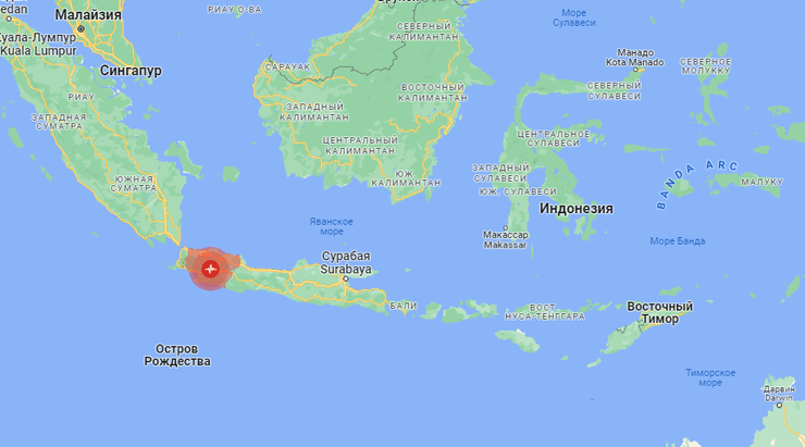 землетрус індонезія, землетрус ява, ява, Чіанджур, карта індонезія