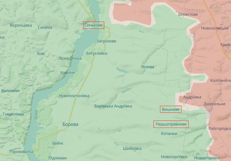 Купянск, Купянское направление, Купянский район, ситуация на фронте, Вишневое, Оскол, Першотравневое