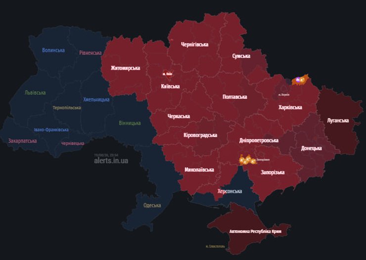 карта повітряних тривог