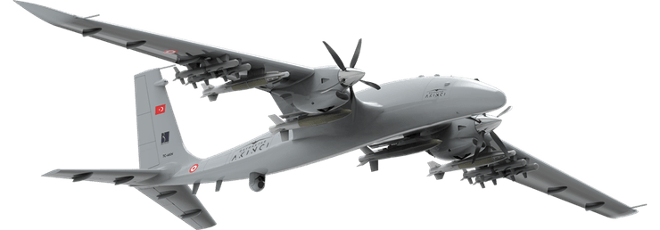 бпла Akıncı с боеприпасами - рендер