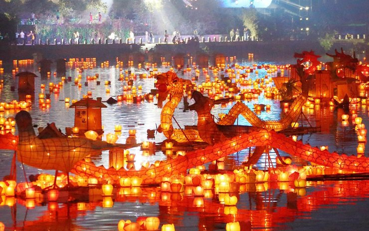 фото, празднование дня голодных духов в Китае