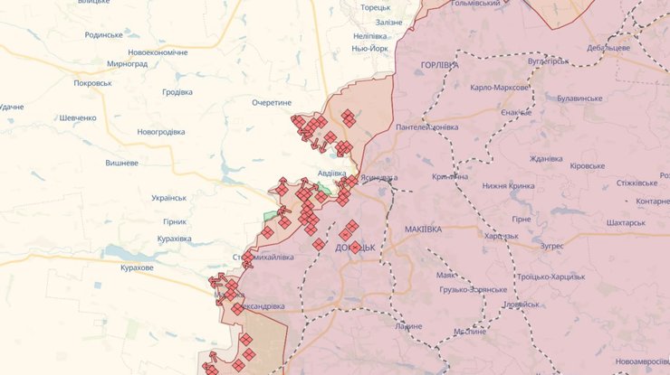 карта, фронт 28 января