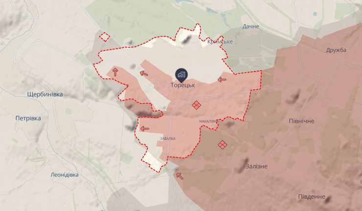 Торецк, бои в Торецке