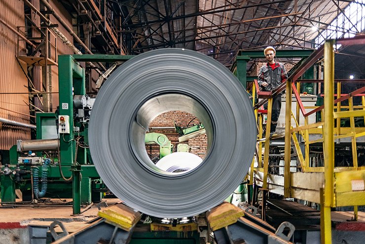 рулонная сталь, производство металла, экспорт, Украина, промышленное производство, фото