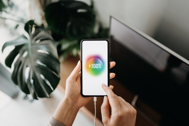 Смартфон, телефон, батарея, заряд, аккумулятор