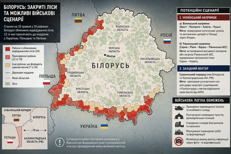 Закрытые леса в Беларуси на границе