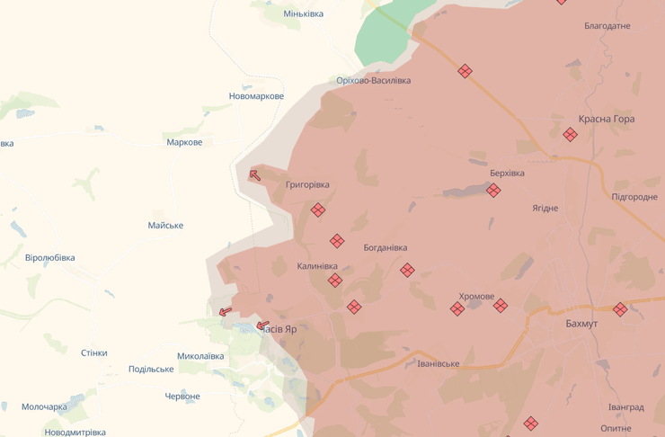 Наступление ВС РФ в Донецкой области