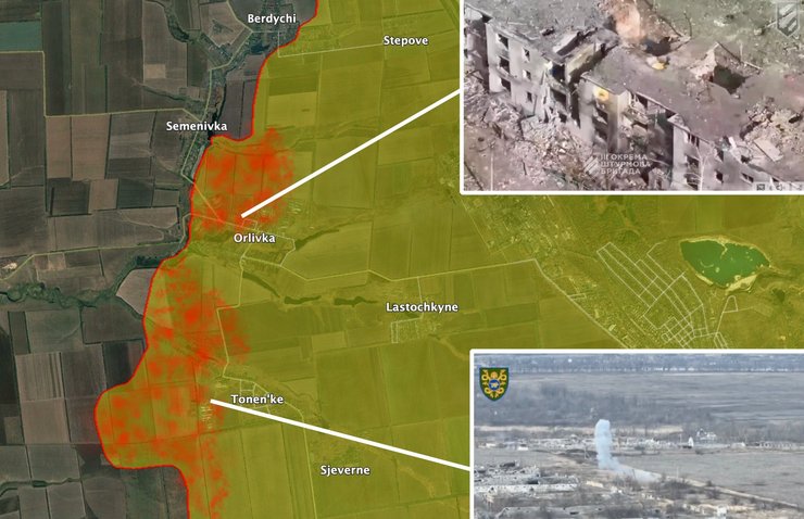 тоненькое, тоненькое донецкая область, Орловка, наступление России