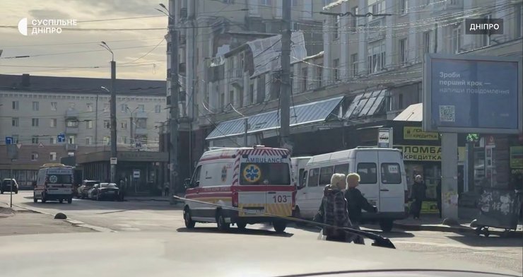 Скриншот со скорой помощью после обстрела Днепра 29 октября