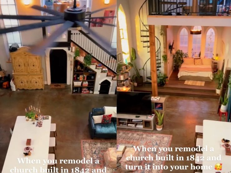 Жінка переробила церкву на будинок, житло, нерухомість, старовинна церква, церква 1842 року, купила церкву, будинок мрії, сучасний будинок