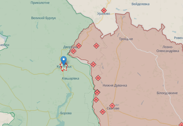 карта deep state, наступление на на Лимано-Купянском направлении