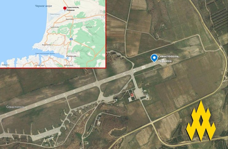 Аэропорт Бельбек, Севастополь, Крым, карта