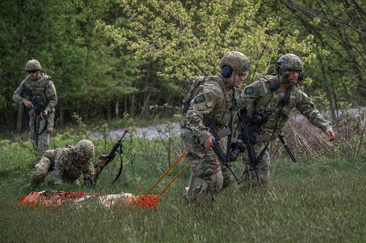 солдаты, раненый, эвакуация, тренировка армия США