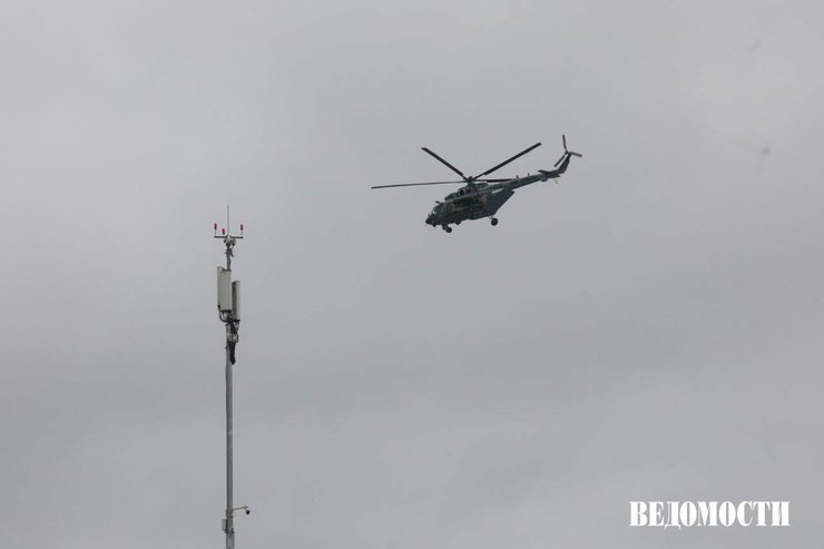 Вертолет, выезда из Москвы