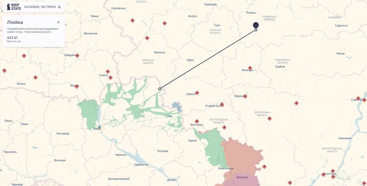 Вибухи у РФ, Рязанська ГРЕС, відстань, карта