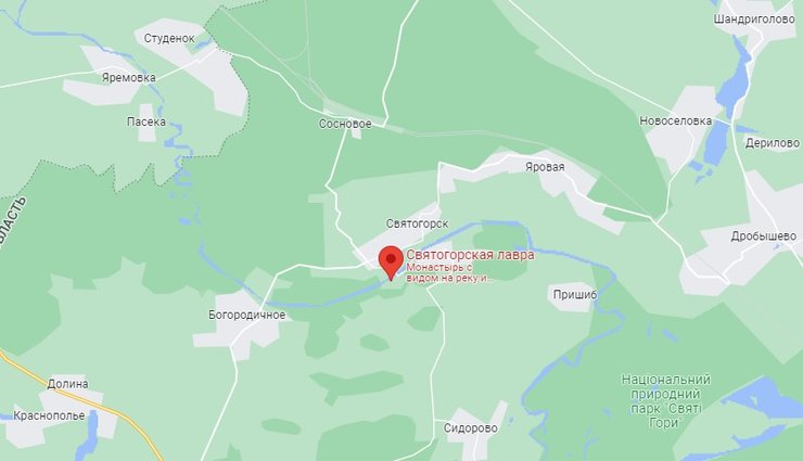 святогорск карта, святогорск, донецкая область