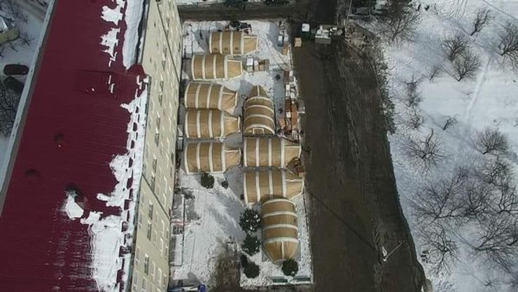 Мобильный госпиталь в Ивано-Франковске, карантин, пандемия