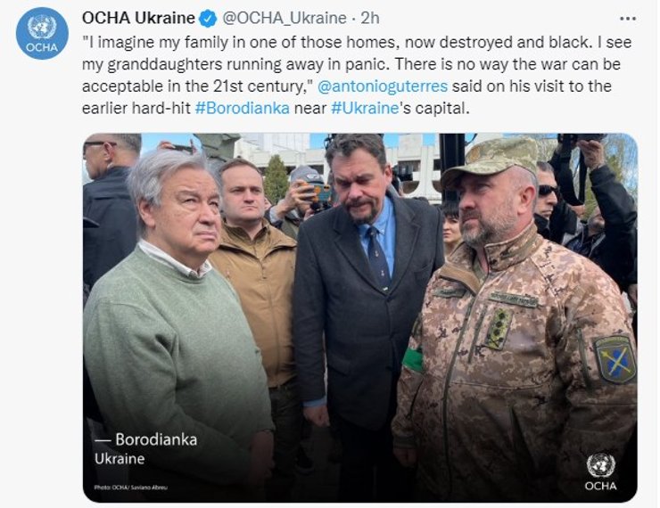 Гутерриш приехал в Украину 27 апреля