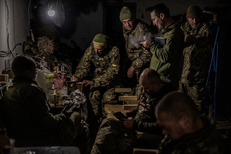 Українські військові у Бахмуті