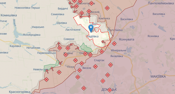 карта боевых действий, Авдеевка карта, Авдеевка, карта боевых действий на сегодня