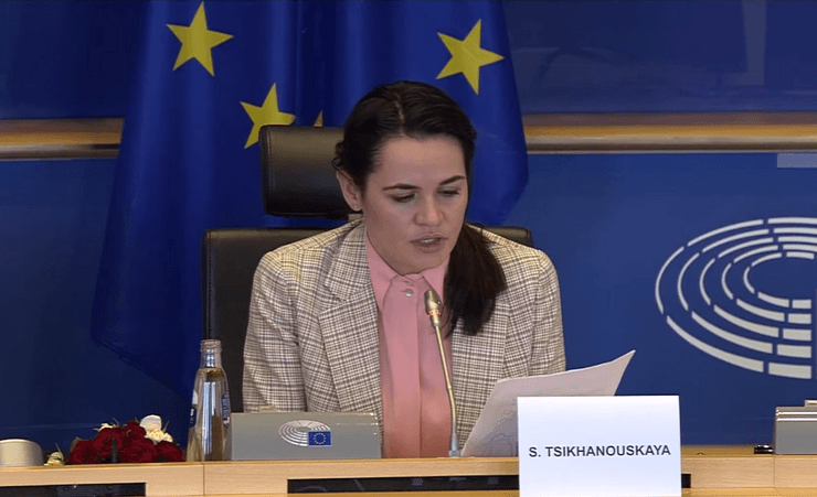тихановская, беларусь, европарламент, протесты
