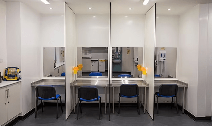 Кімната для прийому наркотиків, заборонені препарати, під наглядом лікаря, спалахи ВІЛ-інфекції, епідемія, здоров'я,