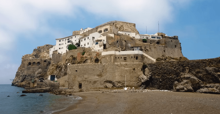 Пеньйон-де-Велес-де-ла-Гомера, скеля, національний кордон, держава, неавтономна територія, кордон Іспанії та Марокко