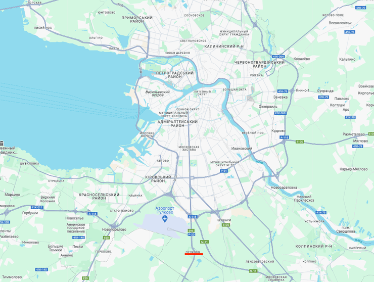 Карта Санкт-Петербурга и пригорода