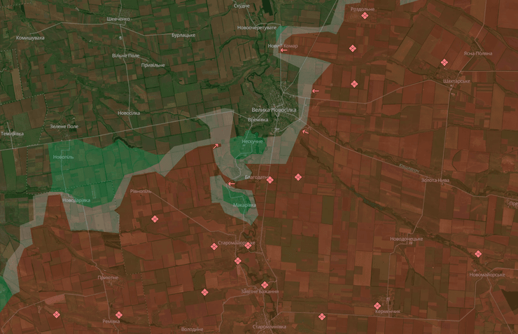 Времевское направление, карта DeepState, окружение ВСУ