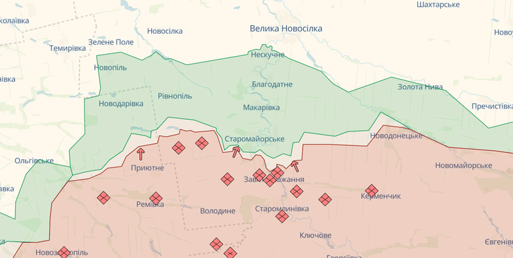 Новопавловское направление, карта