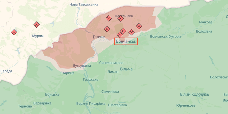 Харківський напрямок, Харківська область, ситуація на фронті, Харківський наступ, наступ ЗС РФ, наступ Росії, карта бойових дій
