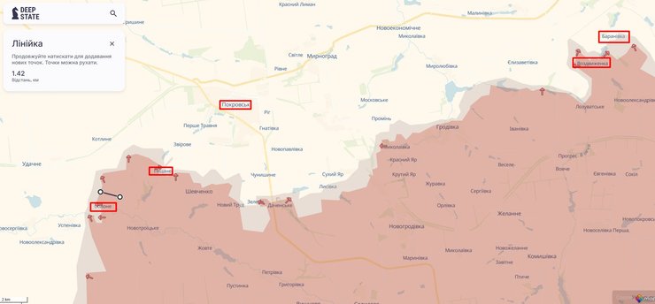 Наступ РФ, карта, DeepState, 9 січня, Донбас, Покровськ