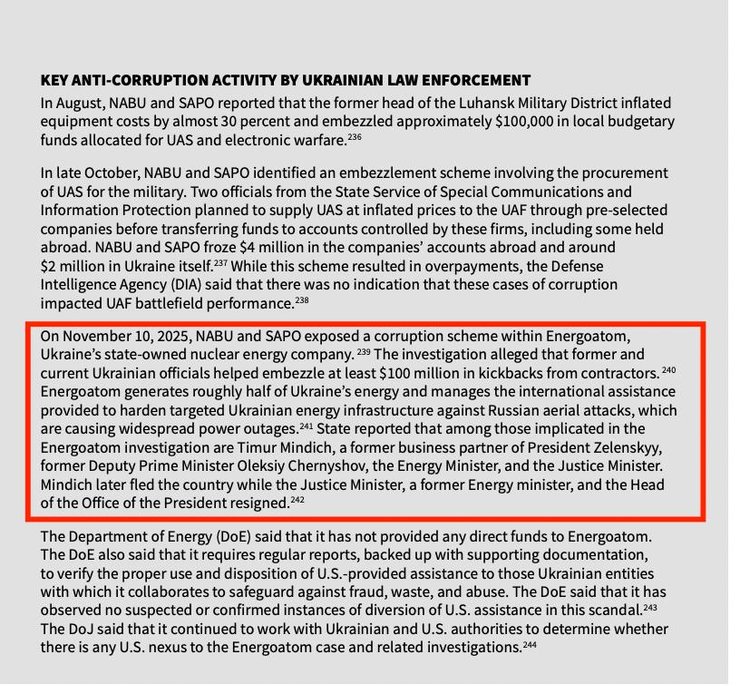 У звіті до Конгресу США написано, що до схеми причетний бізнес-партнер Зеленського Міндіч.
